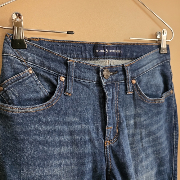 Rock & Republic Women's Blue Distressed Bootcut Jeans - Size 4 - Picture 3 of 9